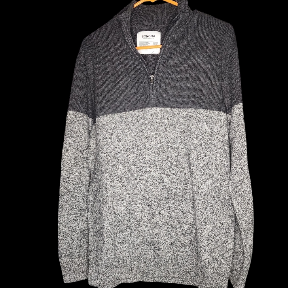 Mens New  without Tags Sonoma 1/4 Zip Sweater. SIZE L